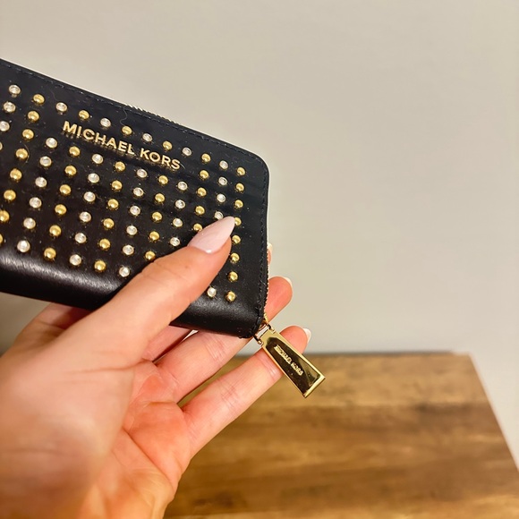 Michael Kors Black Studded Wallet - Picture 7 of 10